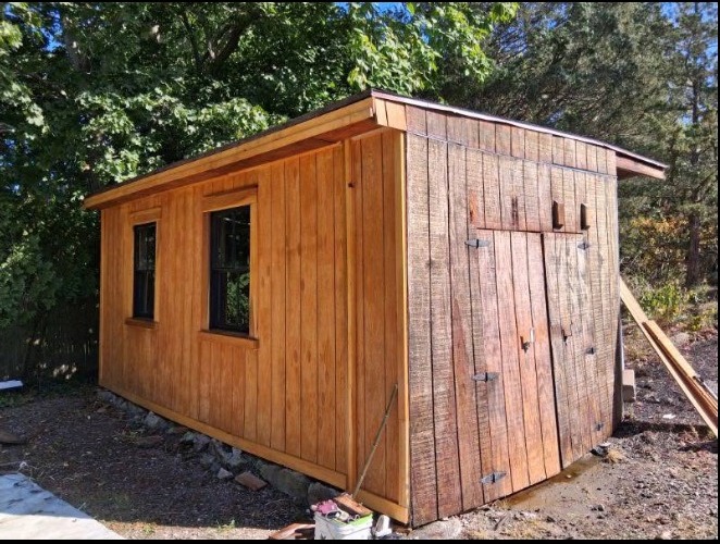 Wood shed cleaned by JJC Pressure and Softwash