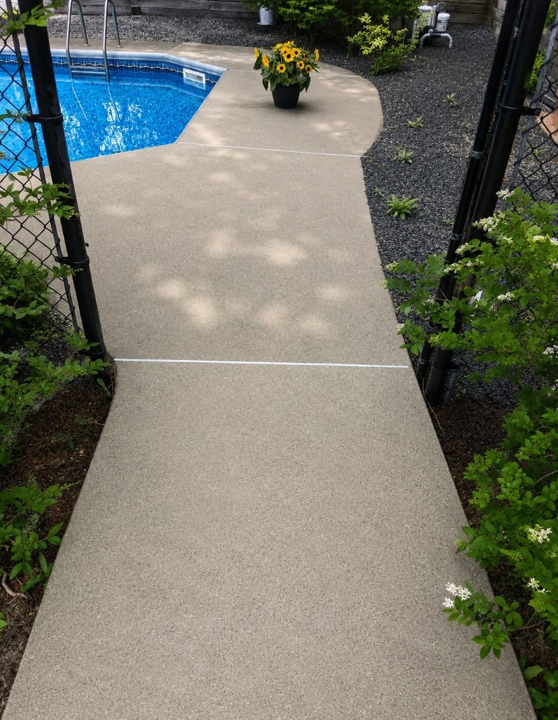 Pool walkway after cleaning